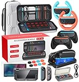 [Kit de base indispensable pour les gamers] : Améliorez votre expérience de jeu grâce au pack d'accessoires Nintendo Switch 2, comprenant 1 étui rigide Switch 2, 1 station de recharge Switch 2, 1 housse de protection pour console, 2 étuis transparents pour Joy-Con, 2 protections d'écran, 1 support pour carte de jeu, 2 poignées, 2 volants et 8 poignées pour les pouces, pour une protection et un confort exceptionnels