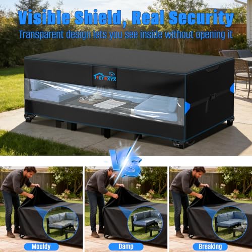 SETOXYX Patio Furniture Covers, 600D Oxford (108" L x 82" W x 28" H) by SETOXYX - Used condition - Image 2