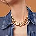 Octwine Women Statement Punk Cuban Link Chain Choker Necklace Chunky Chain Link Necklace Boho Fashion Collar Necklace for Women