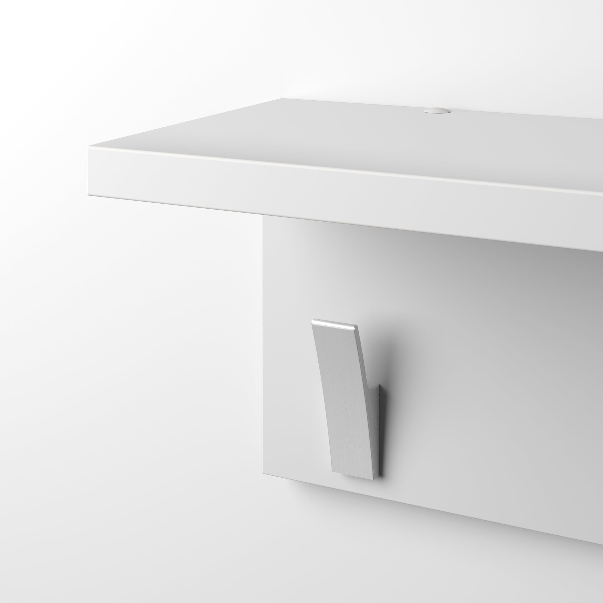 MOBILI FIVER, Perchero de pared Rachele, 80 cm, color Blanco mate, perchero de diseño Baño, Habitación, Entrada, Made In Italy