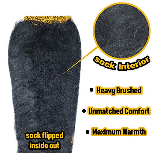 Brushed Thermal Socks, 2 Pairs Mens Premium Warm Winter Thick Heavy Duty Cushioned Crew Sock4