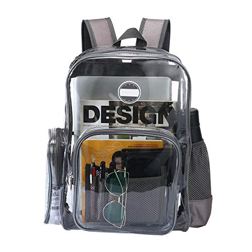 Preisvergleich Produktbild MOGOI transparent Rucksack, langlebig strapazierfähig transparent Rucksack mit verstellbarer gepolsterter Gurt, der Sicherheit Mehrzwecktaschen siehe durch Student Schultasche für Schule, Reisen