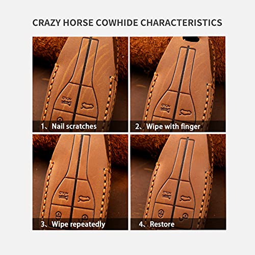 Coque de clé Lexus en cuir véritable - Housse premium pour boutons smart - 7