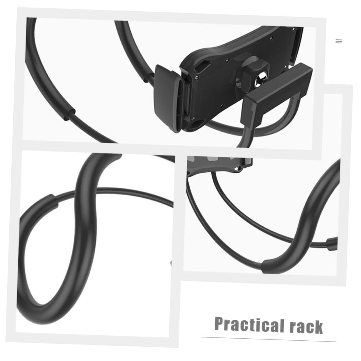 Kisangel Soporte Flexible para Teléfono y Tableta Giratorio Negro | Aleación Aluminio , Pvc, Silicona y Abs, Diseño Antideslizante y Resistente, Uso Doméstico