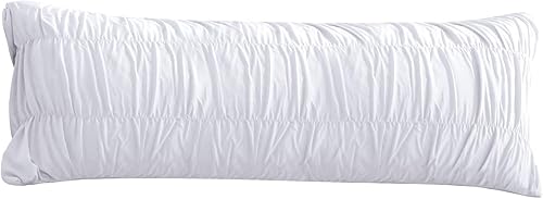 Miniatura 10 de Fundas de almohada con volantes de la Casa de la Reina, tamaño Queen, color blanco shabby, juego de 2, estilo granja, fundas de almohada francesas