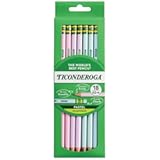 Ticonderoga Wood-Cased Pencils&comma; Pre-Sharpened&comma; 2 HB Soft&comma; Pastel Colors&comma; 18 Count
