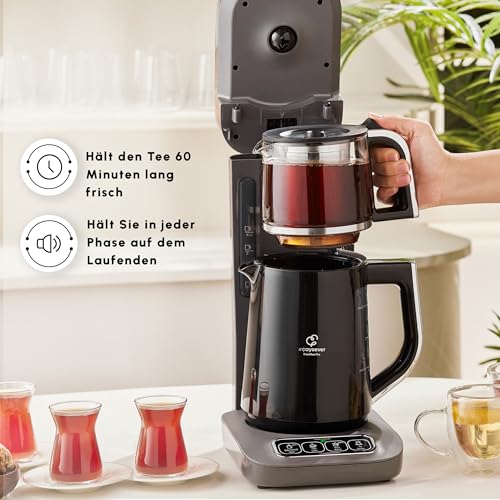 Miniatura 8 de Karaca Çaysever Robotea Pro - Máquina De Té Y Café Con Filtro De Habla 4 En 1 2500 W Space Gray, Función De Infusión De Té, Café Filtro, Función De Preparación De Agua Alimentaria, Indicador De