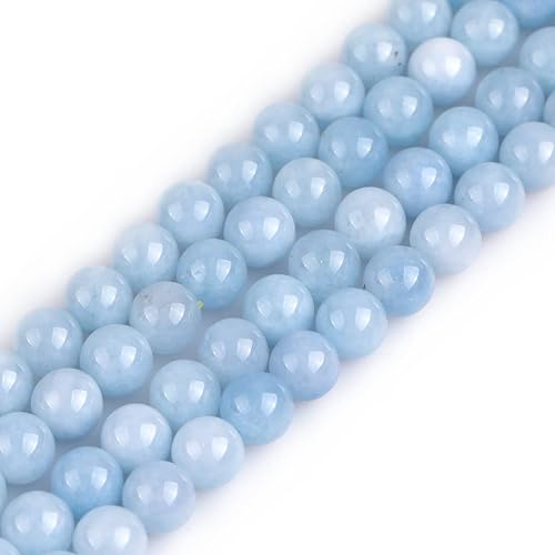 Miniatura 358 de GEM-Inside - Cuentas sueltas de piedra de lava negra natural de 0.315 in para hacer joyas, 15 pulgadas Cordierita de grado A