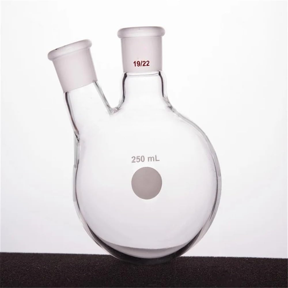 Attrezzature e forniture di laboratorio Bottiglia a due colli inclinata a parete spessa, pallone a, forma obliqua, 100 ml, 250, vetro borosilicato F41