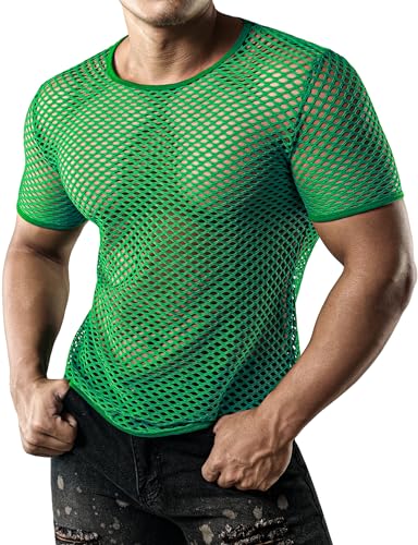 Camiseta de malla JOGAL para hombre de corte ajustado y manga corta