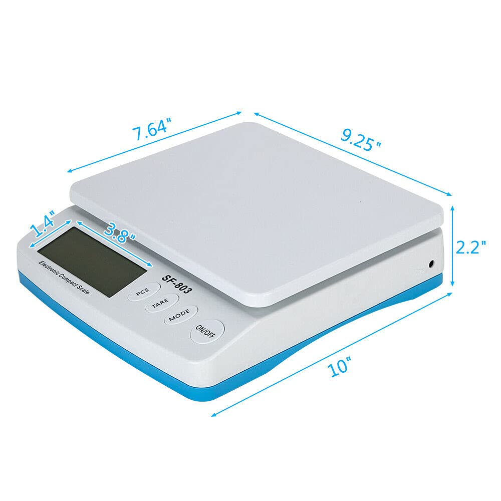 Bilancia postale digitale 0,01G-30 kg, facile da usare per bilance da ufficio e officina, peso 803, colore: bianco