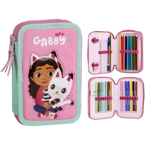 Trousse Gabby's Dollhouse garnie pour ne plus perdre ses feutres et crayons