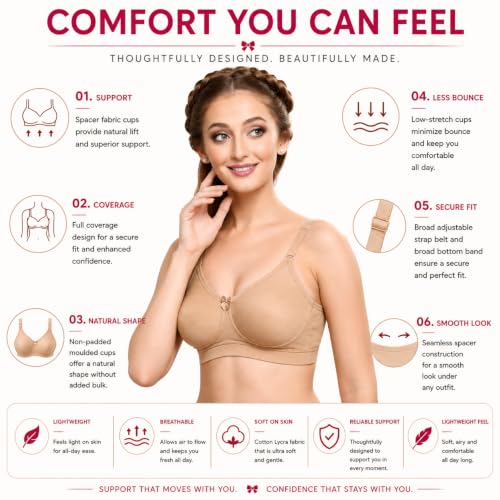 Image of LIBRA Full Coverage Inner Elastic Bra Lib-Bloom
