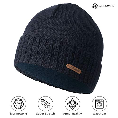 Gieswein muts Wildgrat - warme herenmuts met Merino wol, edele fijne gebreide beanie met fleece voering, winter-beanie voor mannen, ademende wollen muts - Image 4