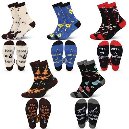 Geyoga 5 Pares Calcetines de Guitarra de Regalo Accesorios de