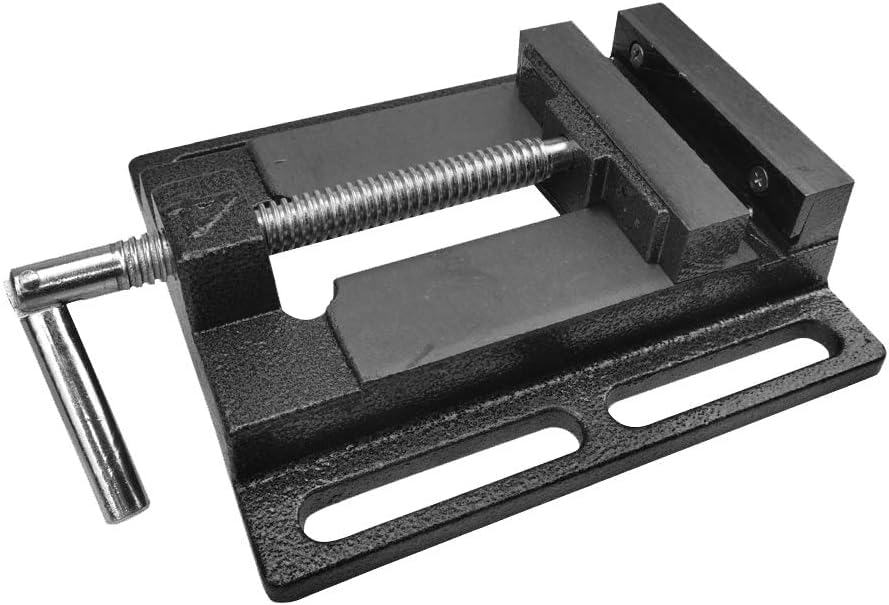 Vise de tornillo de banco, Negro, Estilo taller, Hierro fundido Hierro, 2.15 kg, 24 x 9 x 13.5 cm, 100 mm de profundidad de sujeción, para taller, carpintería, taladro, tornillo de banco