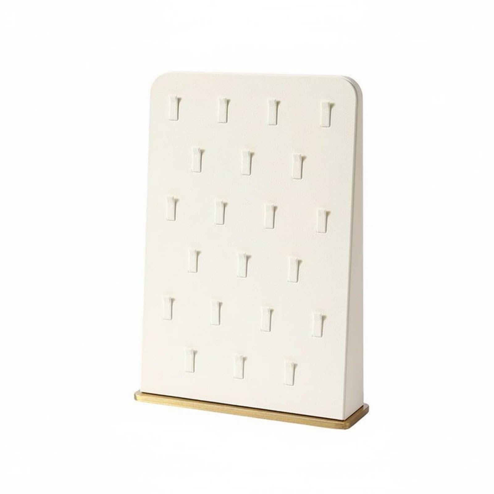 Espositore Gioielli Supporto Orecchini Anelli Pendenti Organizer con Rivestimento in Microfibra E Struttura in Metallo a Più File per Ordine E Mostra, Beige, Piccola 18 5 17cm