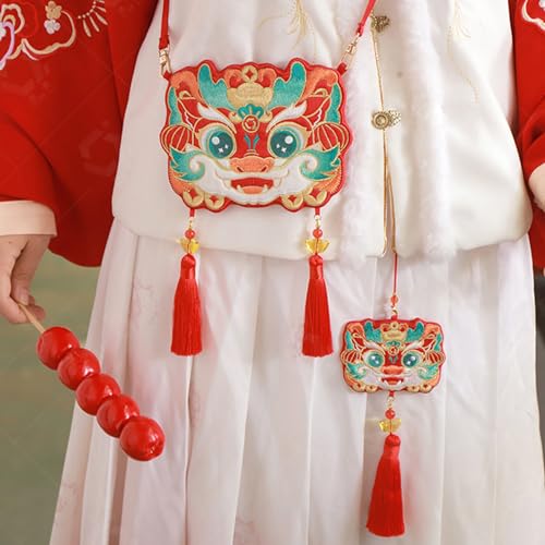 Bolsa bordada para sachet año dragón chino 2024 miniatura 3