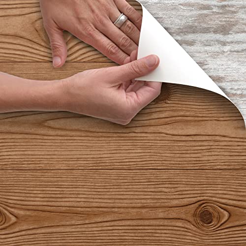 Image of Magic Cover Self-Adhesive Vinyl Shelf and Drawer Liner, 18 inch x 16', Knotty Pine
