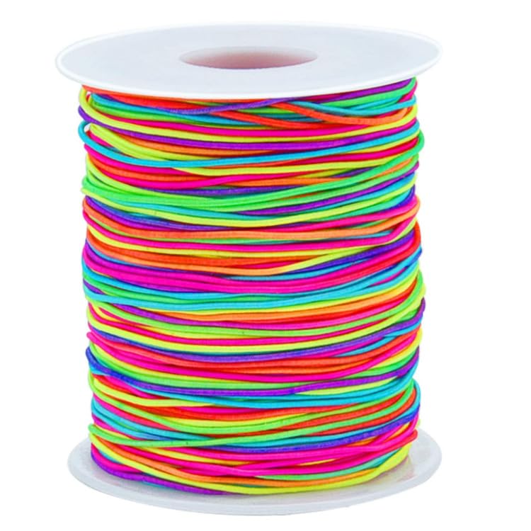 Beading Wire Stretchy Bracelet String, Sturdy Rainbow Elastic String Elastic Cord 19 Gauge (1mm