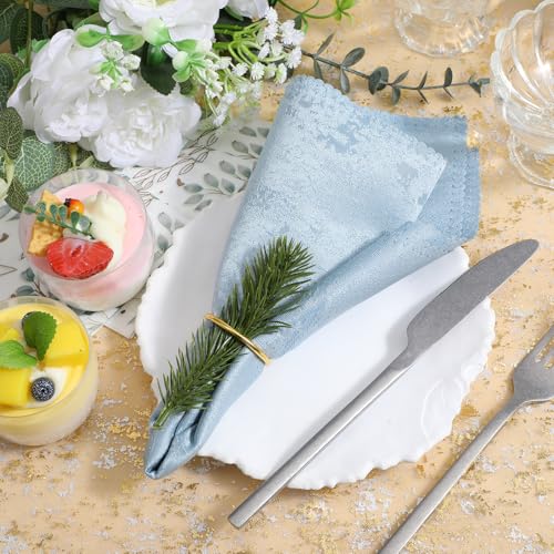 Set of 100 Elegant Gold Napkin Rings, Stainless Steel Rotundity Napkin Rings for Wedding, Christmas, Party Table Settings