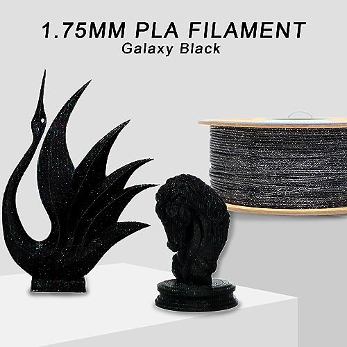 Image of YOUSU 3D Printer Filament PLA Filament 1.75mm Laser Paillette Series-Galaxy Black Filament 1kg(2.2lbs).