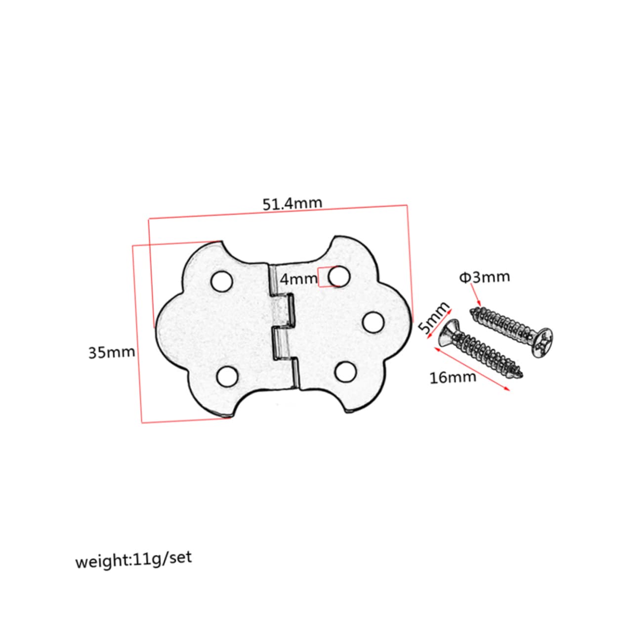 VICASKY Metal Hinge Tailpiece for Box Guitar 3 String Guitar Accessory Set Compatible