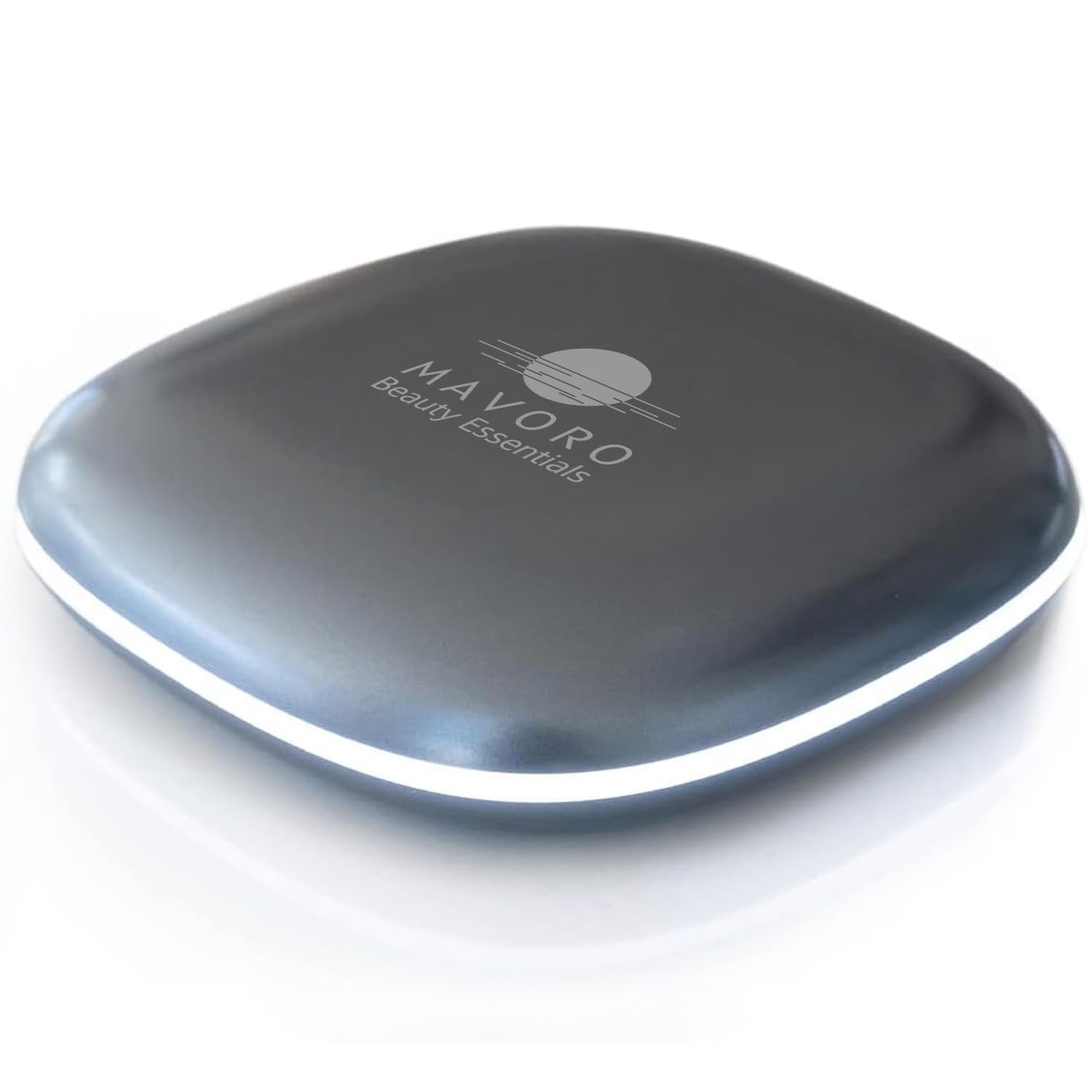 Mavoro LED Lighted Travel Makeup Mirror | 1x/10x Magnification | Rechargeable USB-C | Pocket & Purse Portable Lighted Travel Makeup Compact Mirror, Touch Sensor (Graphite Grey)