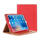 iPad 2/3/4Case - Leather Stand Folio Case Cover for Apple iPad 2/3/4 Case with Multiple Viewing Angles, Document Card Pocket (Red)