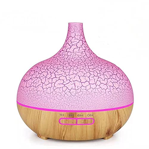 Aroma Diffuser Mountain Crack (Dark Wood) | Bluetooth | 500ml | Remote Control | 7 LED Lights | Auto Shutoff | by Kaarva Enterprise.