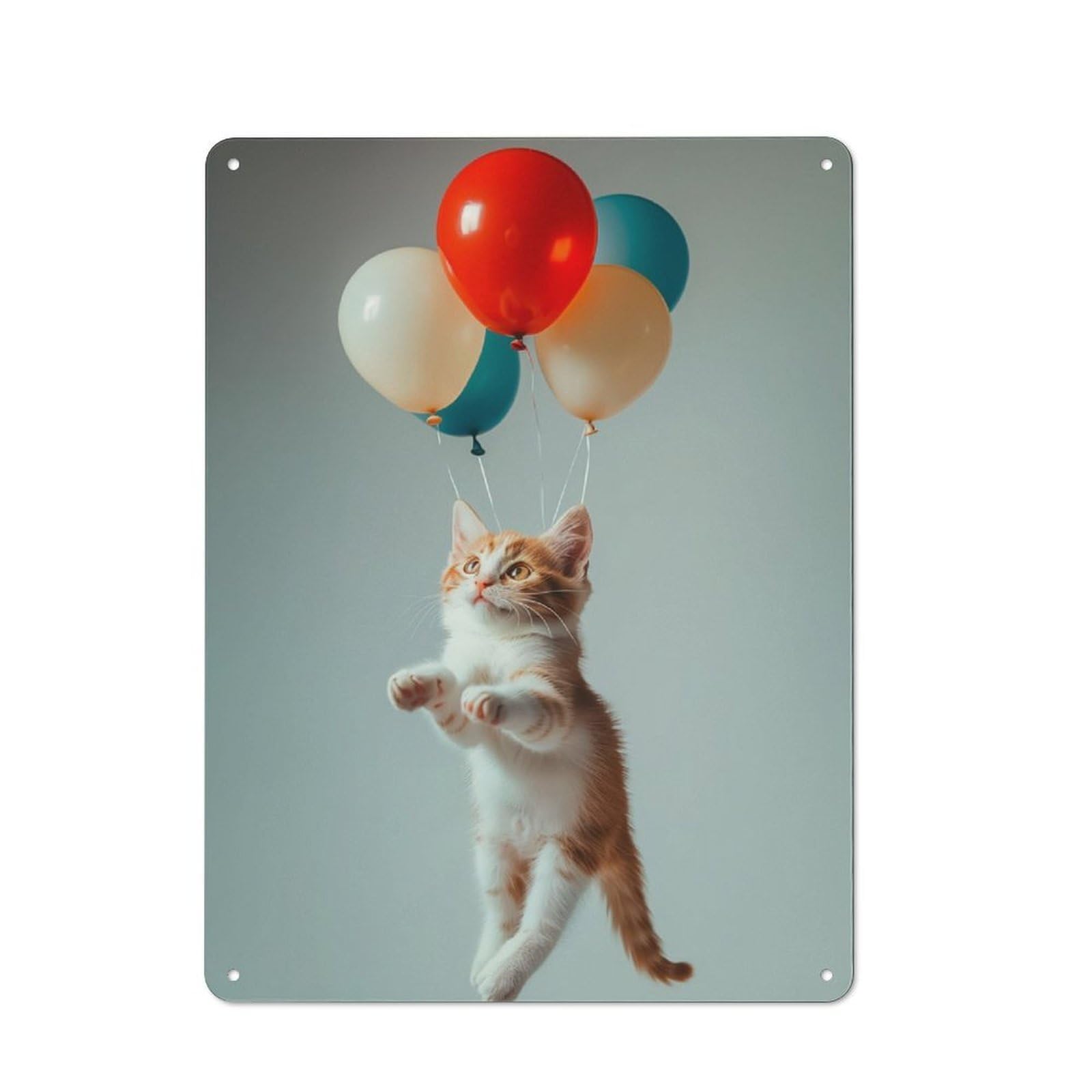Junmoney Kitten Decorative Metal Plaque With Design 40X30cm, Modern Retro Studio Wall Art For Workspace, Cafe, Hallway Or Garage