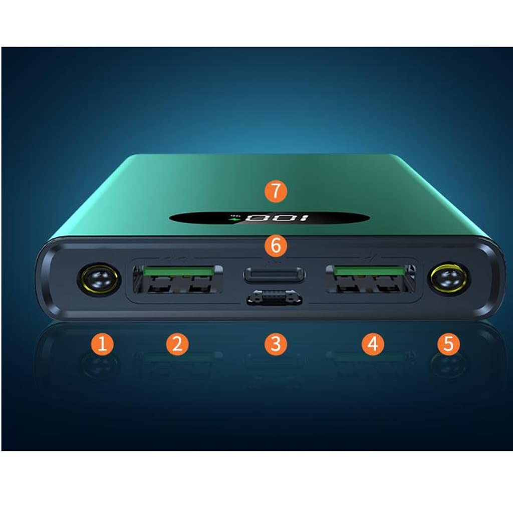 Power Bank a Ricarica Super Veloce PD22.5W Power Bank in Lega di Alluminio Sottile 20000 mAh (Color : Black, Size : 20000mAh)