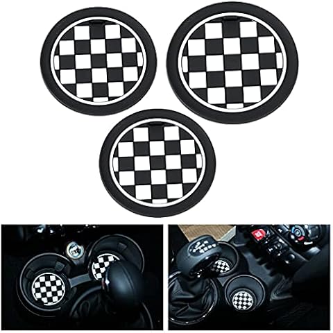 Riloer 2PCS 72mm+1PCS 77mm Car Anti-skid Pad Water Coaster Cup Holder Silicone Pad for BMVV Mini Cooper Clubman Cover