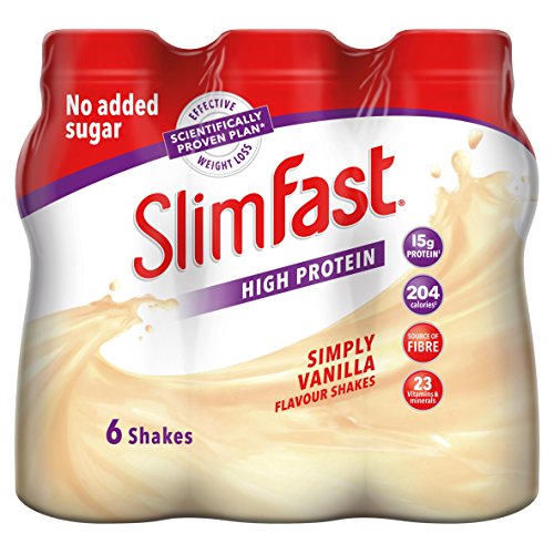SlimFast eiweissreicher Einfach Vanille Shake, 325ml, 6er Packung
