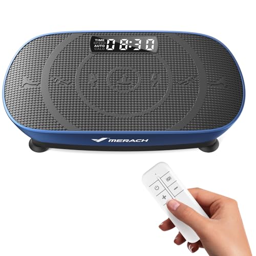Image of MERACH Vibration Plate Exercise Machine, Curved Vibration Plate for Lymphatic Drainage Weight Loss, Vibrating Plate with Real-Time Calorie Tracking on LED Display, Workout Equipment for Home Women Men