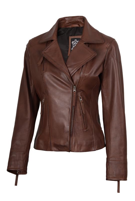 Blingsoul Leather Jacket Women - Real Lambskin Leather Asymmetrical Style Leather Jackets For Womens