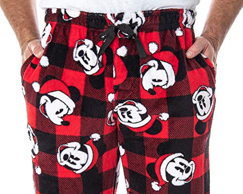 Disney Mickey Mouse Men's Plaid Minky Plush Fleece Pajama Pants4
