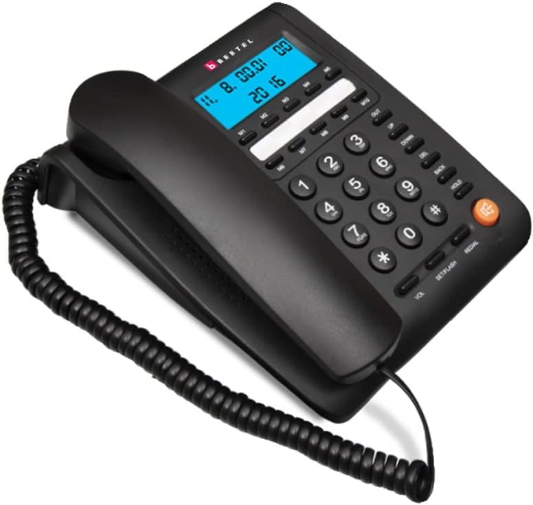 Beetel M59 Caller ID Corded Landline Phone With 16 Digit LCD Display & Adjustable Contrast, 10 One Touch Memory Buttons, Solid Build Quality, Classic Design, Black