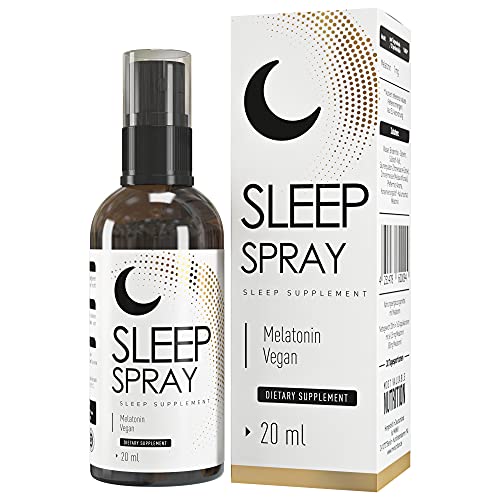 MELATONIN EINSCHLAF SPRAY mit SOFORTEFFEKT - Pfefferminz Aroma - laborgeprüft und vegan - Made in Germany - MVN® Cover