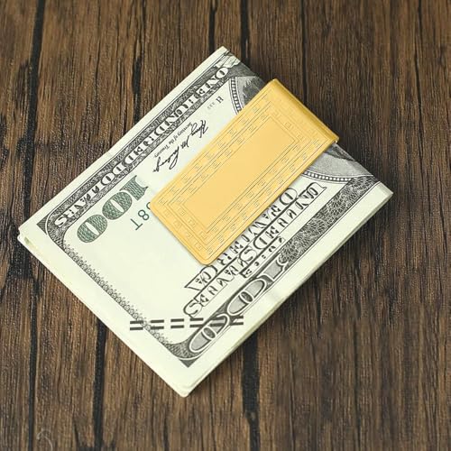 Diamond2Deal Gold-Tone Money Clip (Length: 3.5 Inch|Width: 2.5 Inch)2
