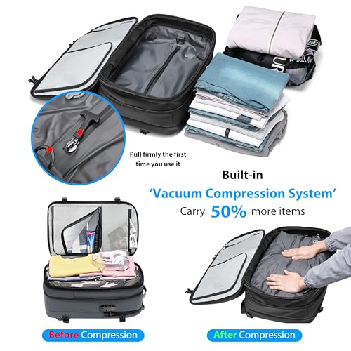 Image of 60L Vacuum Backpack Travel, TSA Lock, Charging Port, Waterproof