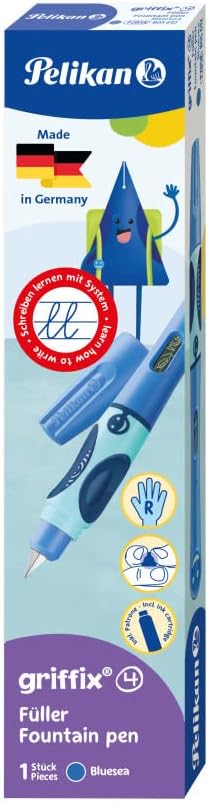 Pelikan – Griffix – Penna Stilografica – Blu – Destrimani – Impugnatura Ergonomica Pedagogica – Cartuccia Inchiostro Blu Inclusa – Made in Germany Pelikan – Griffix – Penna Stilografica – Blu – Destrimani – Impugnatura Ergonomica Pedagogica – Cartuccia Inchiostro Blu Inclusa – Made in Germany