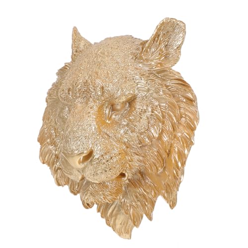 Sculpture murale tigre doré en résine ornement de prestige pour bureau
