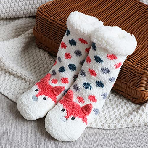Christmas Fuzzy Socks for Kids Plush Crew Socks Toddler Non Slip Cozy Fleece Lined Slipper Socks Winter Warm Xmas Socks4