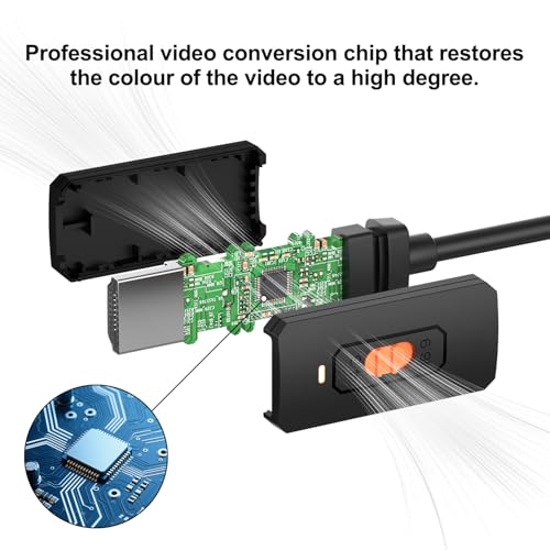 Image of RCA to HDMI Converter, Male AV /Composite to HDMI Cabler Adapter Support 1080P, Compatible with DVD Players