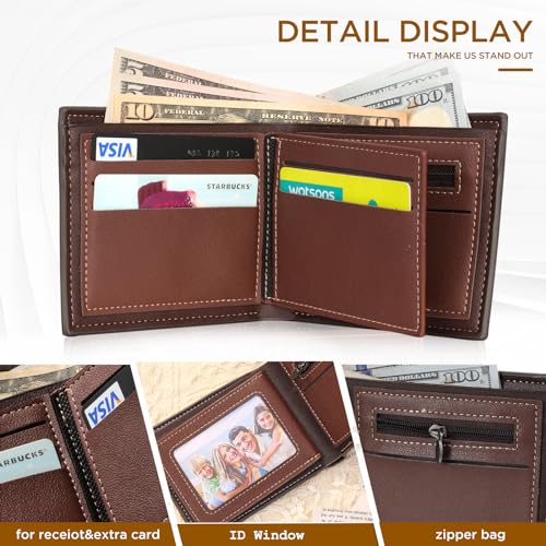 Personalized-Photo-Mens-Wallets-Leather-Custom-Initial-Name-Bi-fold-Wallet-for-Men-Father-Mens-wallets-Wallet-for-Dad-Boyfriend-Grandpa-Birthday-Gift-Gray-Photo-Monogram