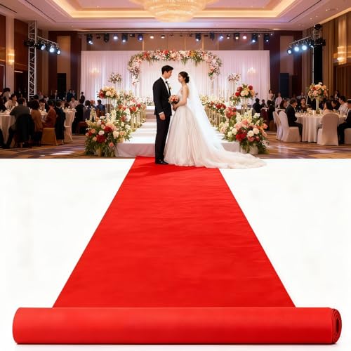 Ouapark ���b�h�J�[�y�b�g �� �џ� (��������) �|���G�X�e���f�� �t�F���g ����3mm (��1/1.2/1.5m 3�̕������p��) �g���̂� ���b�h �E�F�f�B���O�ʘH�����i�[ �C�x���g�p�J�[�y�b�g ���� �L�O�� �W���� �x�r�[�V�����[ �Z�����j