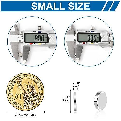 Image of DIYMAG Small Stronge Rare Earth Magnets, 300 Pack, 8x3mm - Neodymium Magnets for Refrigerator, DIY, Crafts, Kitchen & Office
