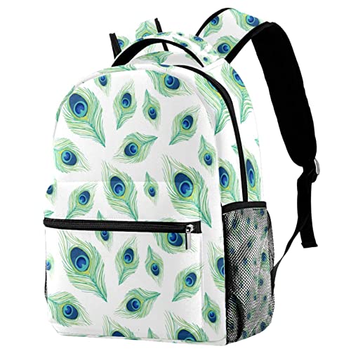 Mochilas ligeras de viaje con patrón de pavo real y bolsos de hombro versátiles