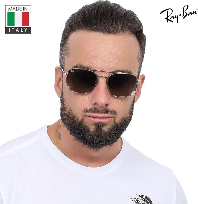 Image of Ray-Ban RB3707 Square-Round Shaped Sunglasses for Men & Women with Official RAYBAN Eyewear Kit